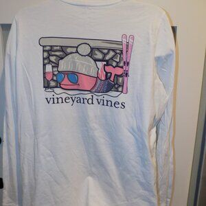 Vineyard Vines White Whale Skiing W/Fireplace Preppy Pocket LS Shirt Size XL Men